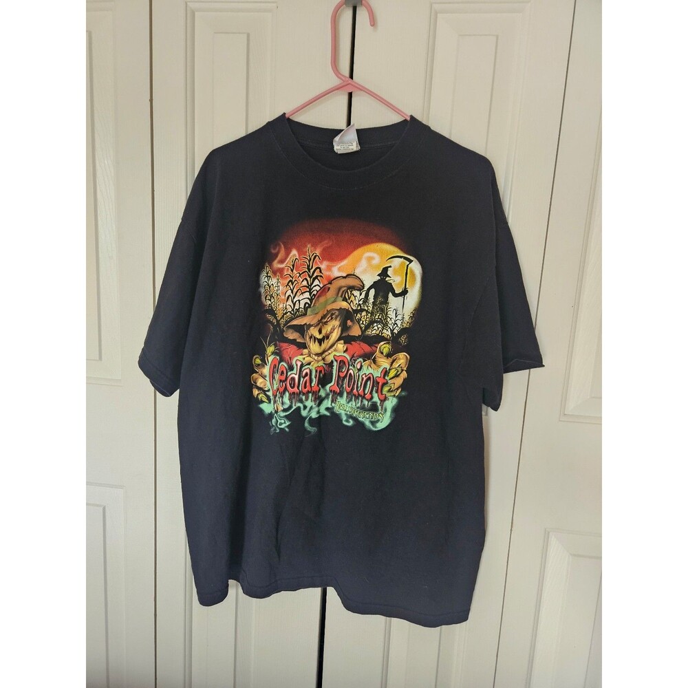 Cedar Point Halloweekends Scarecrow Slasher Haunt Black Tee t shirt XL